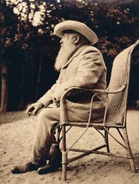 Claude Monet in his  Garden